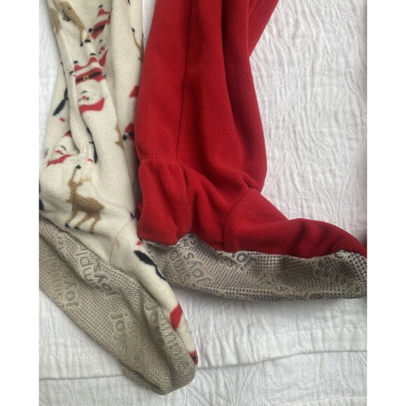 Carters Christmas Fleece Red & White Pajamas Size 3T One-piece Unisex Lot Of 2! - Picture 3 of 7